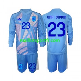 Maillot de Foot Espagne Unai Simon 23 Gardien Enfant Domicile UEFA Euro 2024 ML
